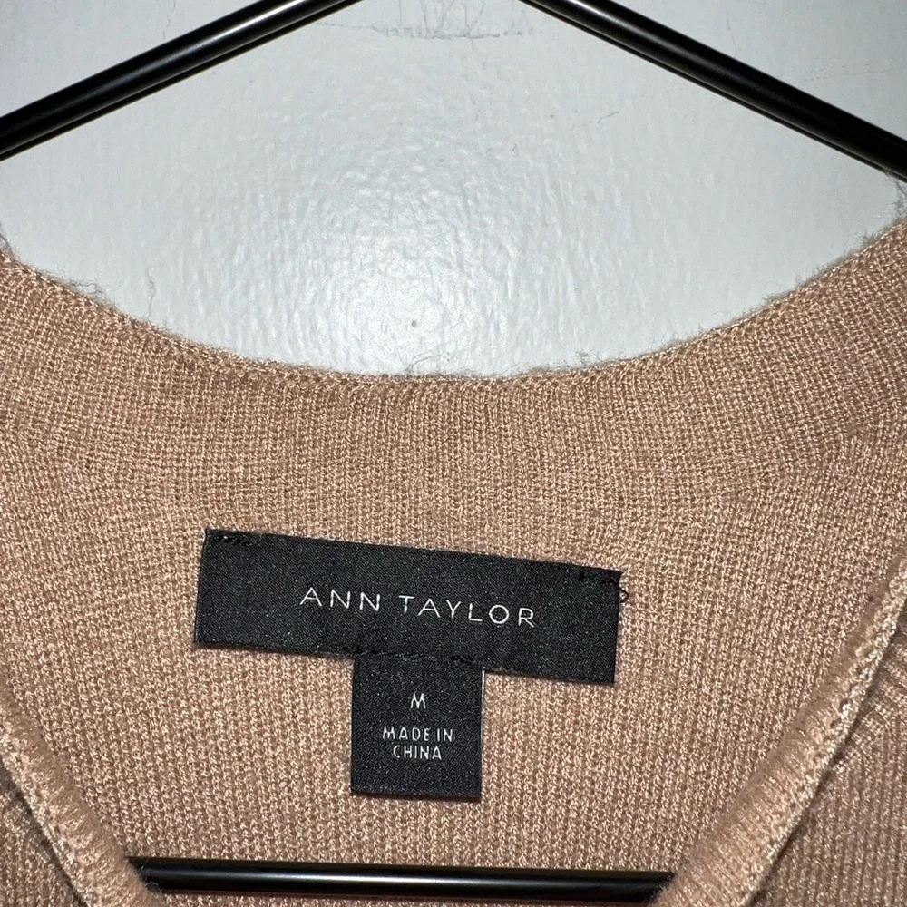 Ann Taylor Tan and White Midi Dress - Picture 3 of 6